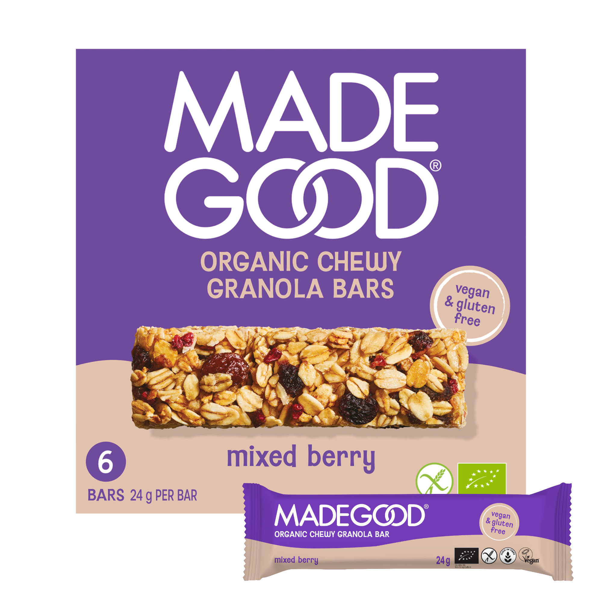 Müsliriegel mit Beerenmischung: Beeren-Crumble-Geschmack – MadeGoodFoods-EU